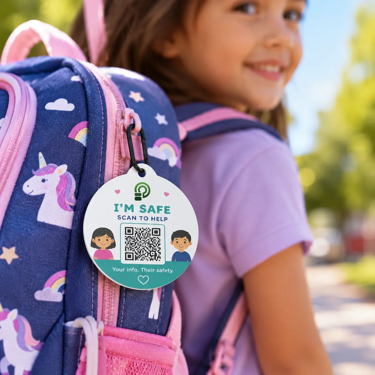 Kids Safety QR+NFC Bag Tag