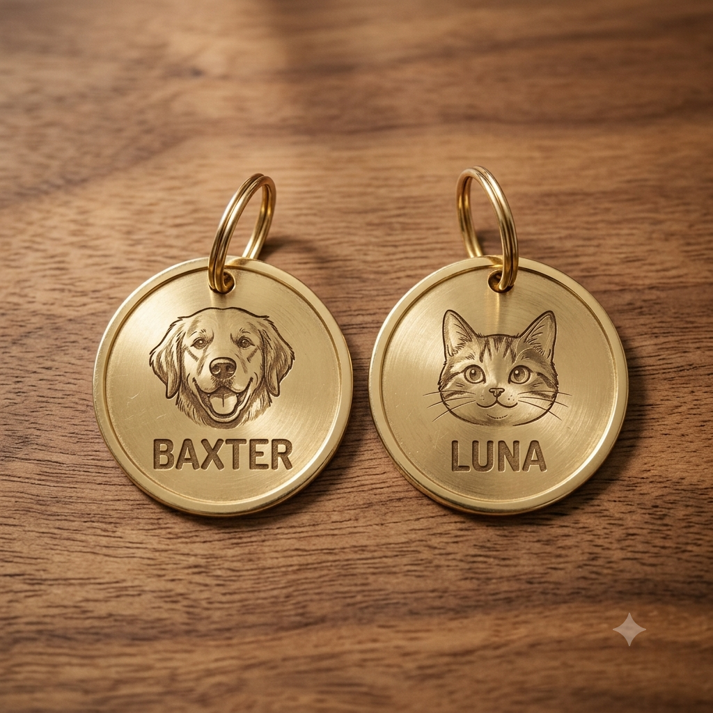 Gold Metal NFC Pet Tag