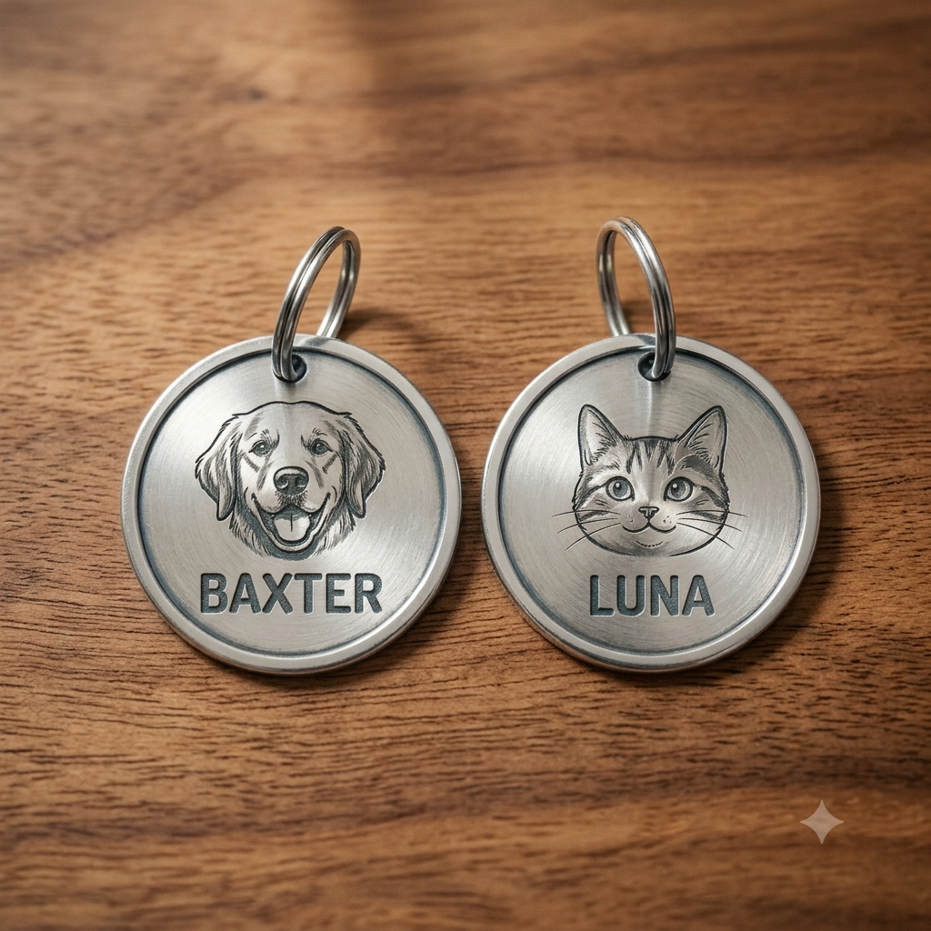 Silver Metal NFC Pet Tag