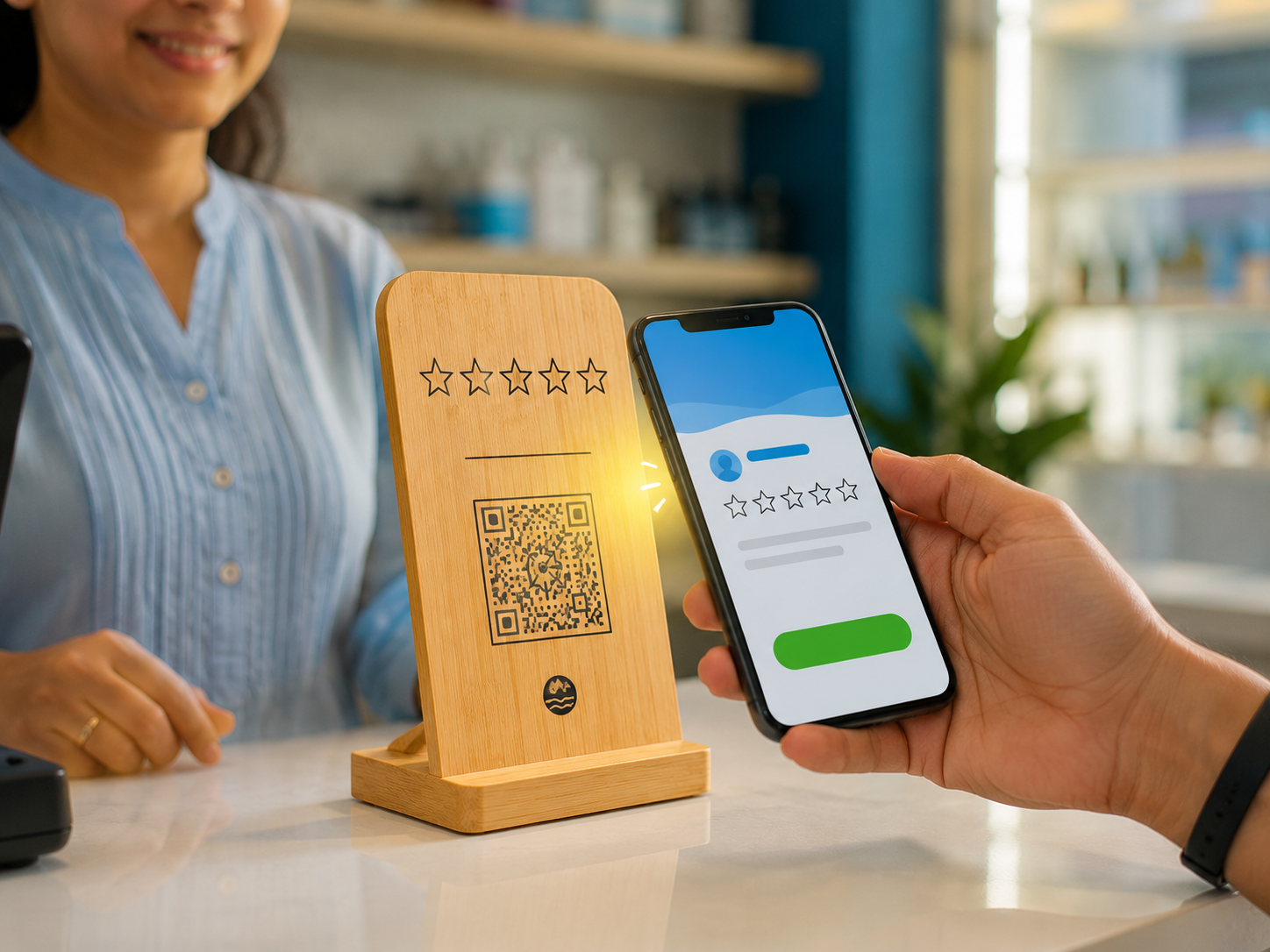 One tap, review done
