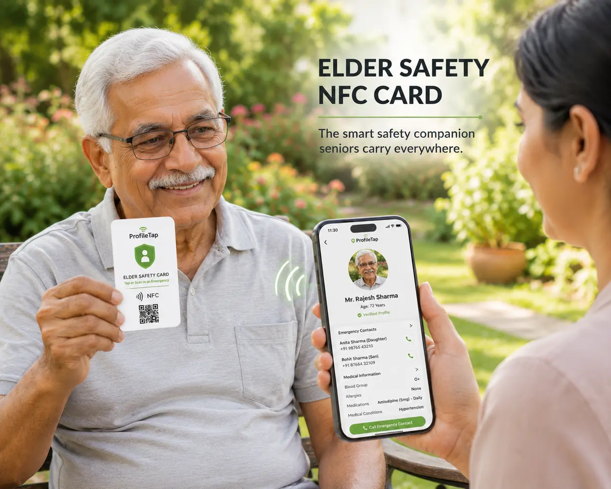 A Safety Card that seniors carry everywhere.