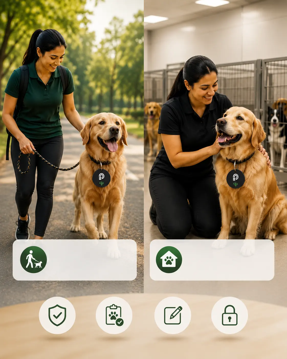 A vet scanning a dog’s ProfileTap QR pet tag