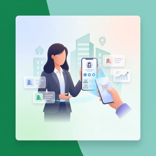 Real estate agent sharing digital profile