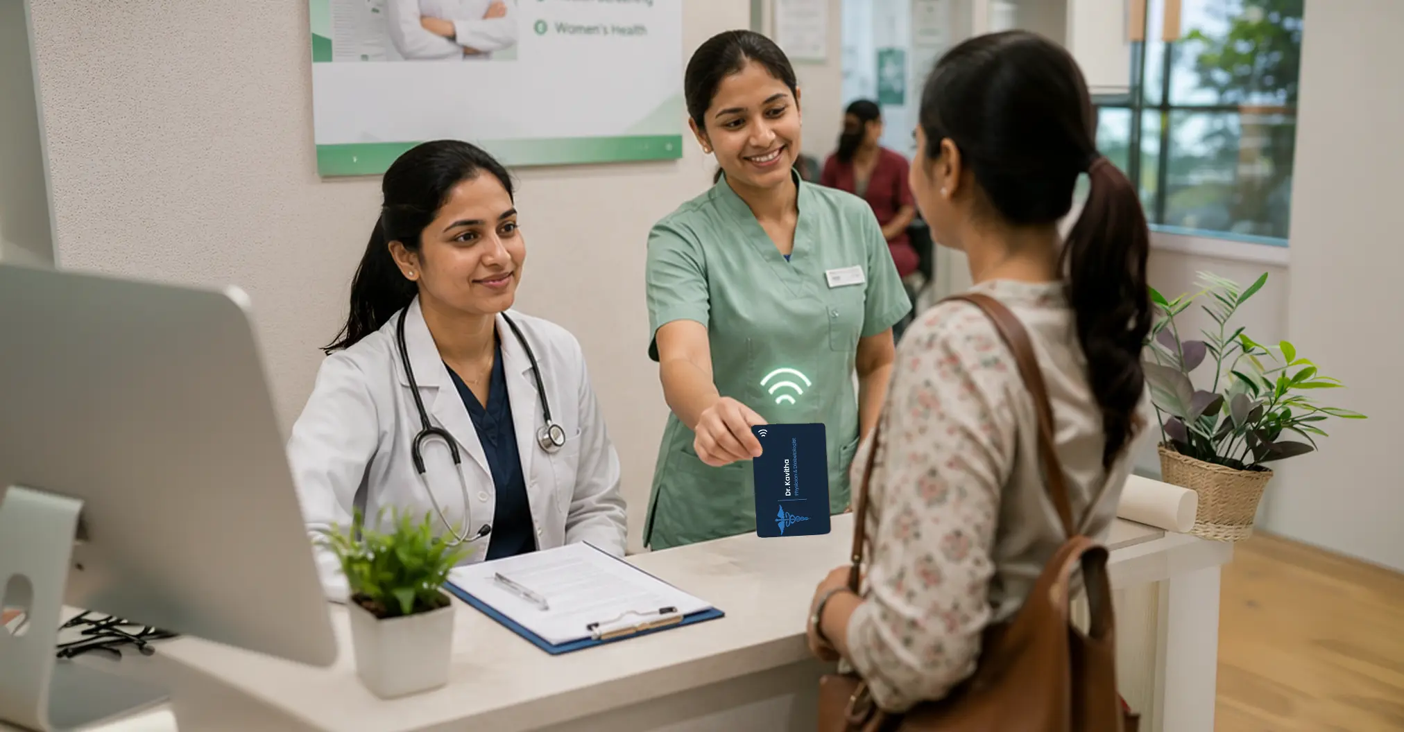 doctor share's profile via profiletap nfc card 