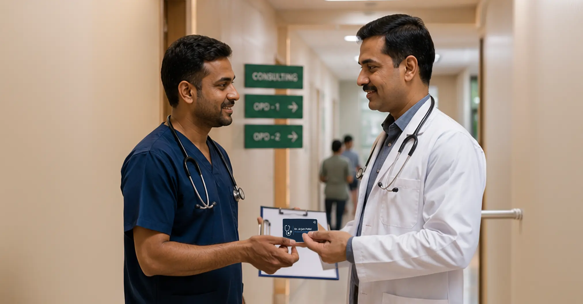 Doctor shares profile to other doctor for networking
