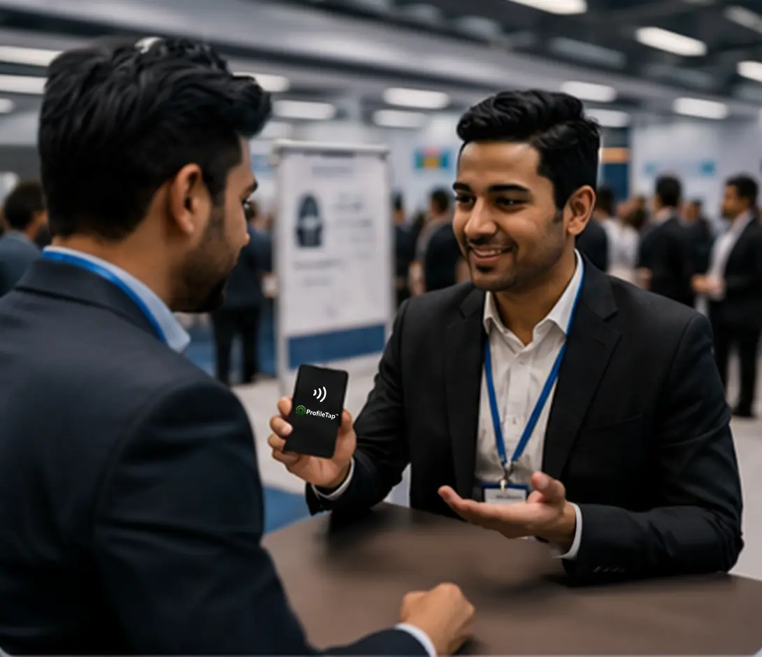 Sales man with NFC cards